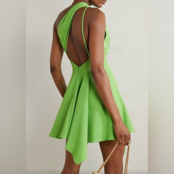 Cult Gaia Eliana One Shoulder Asymmetrical Green Dress - Picture 2 of 8